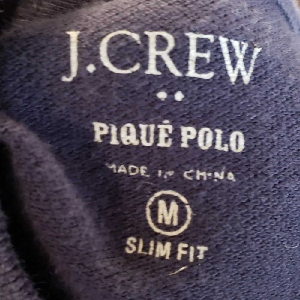 J.crew pique polo navy white details